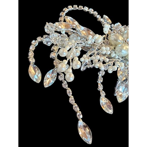 Ivory/Crystal/Pearl Wire Hair Clip main image 4